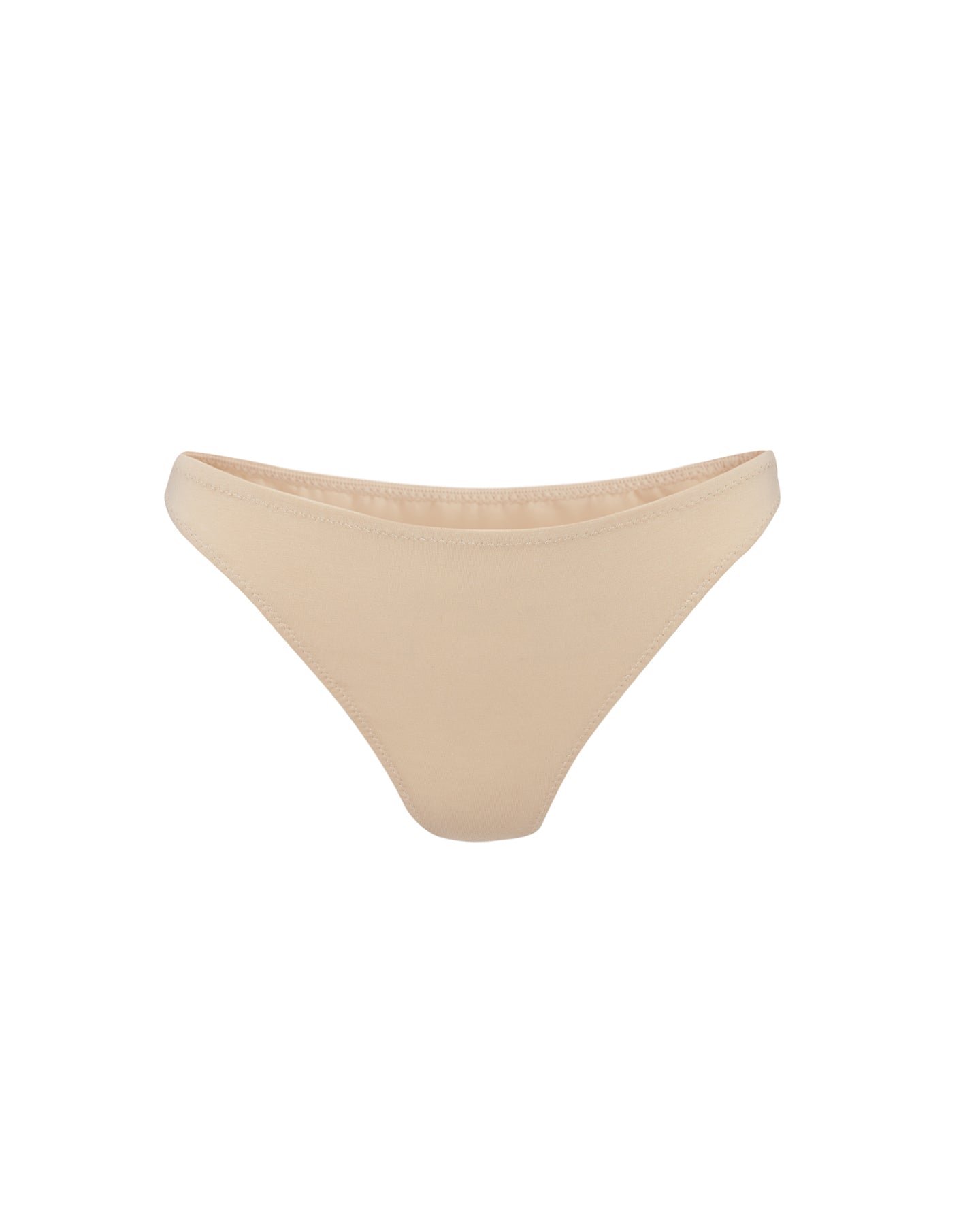 Cajsa Organic Cotton High-Waisted Thong in beige, designed for a comfortable and stylish fit