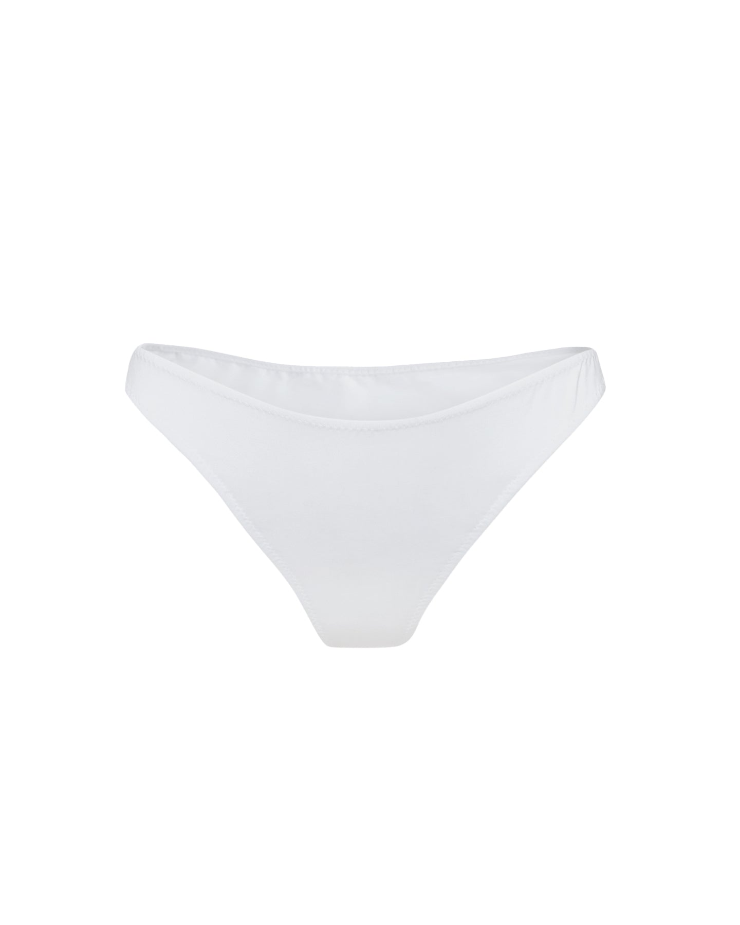 Issy Organic Cotton High-Waisted Thong in White, offering a comfortable and flattering fit