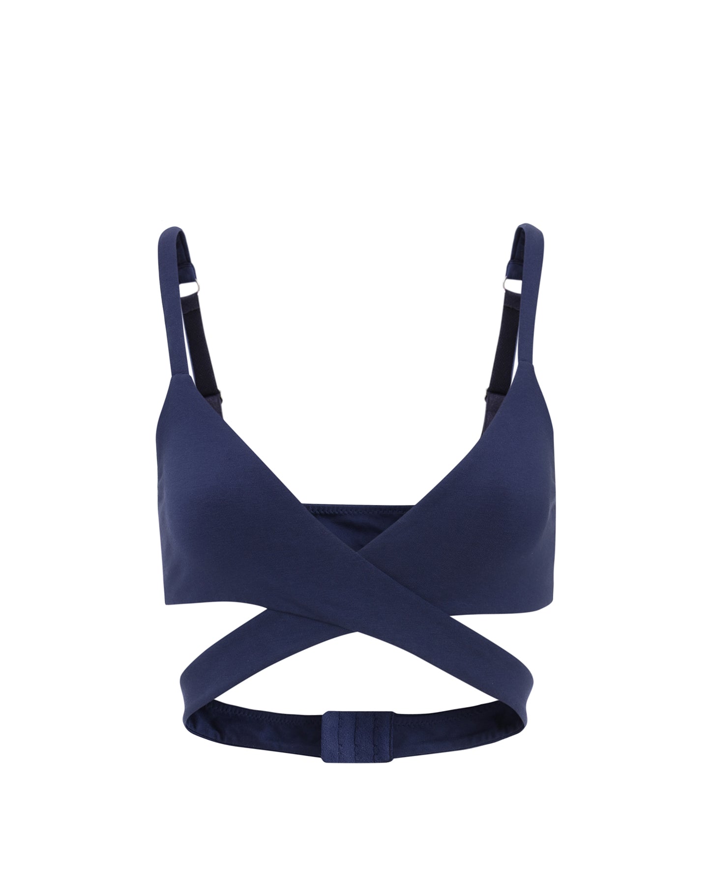 Mernet Navy Blue Organic Cotton Wireless Bra for Women | Criss