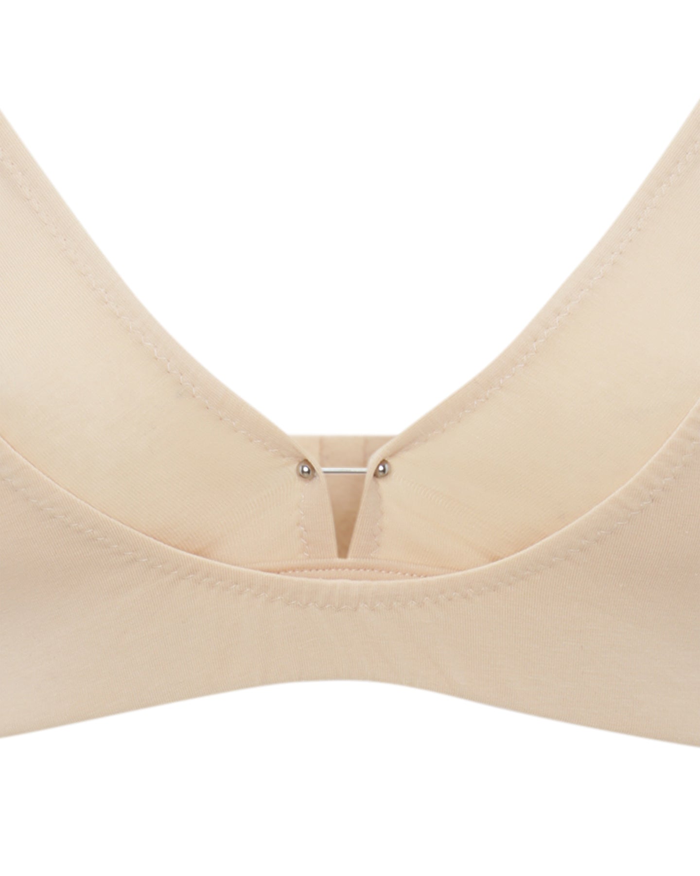 Cajsa Nude Beige Organic Cotton Wireless Bra for Women, Double Triangle  Bralette Top, Bras