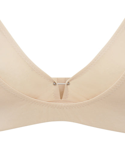 Nude organic cotton bra with piercing detail | sexy cotton lingerie | Triangle Bralette Top | Lyzawear