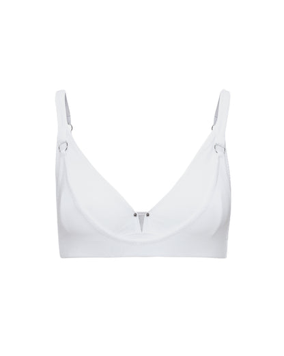 Buy Lady Lyka Medium Impact Seamless Cotton Sports Bra - White at