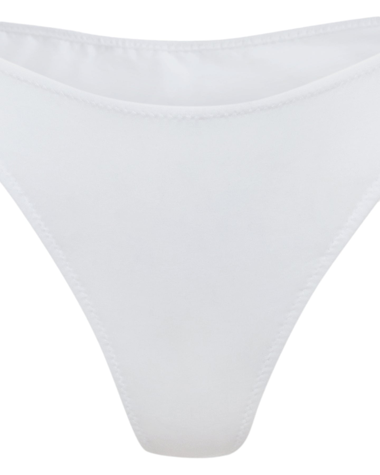 Issy White Organic Cotton High-Waisted Thong, Women's underwear